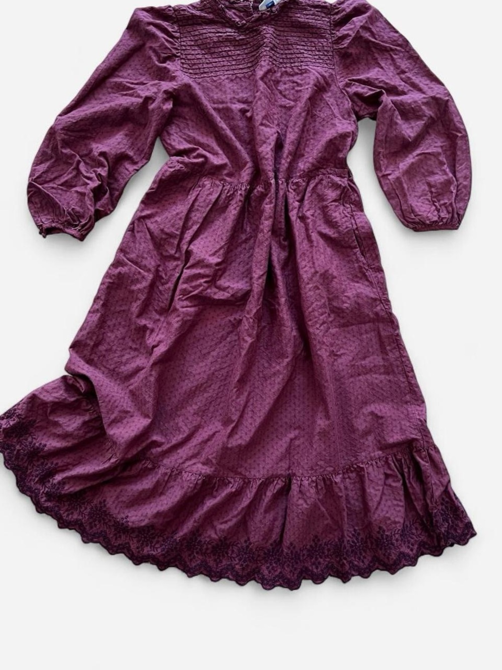 Universal Thread Burgundy Prairie Dress Edwardian Cottagecore Prairiecore Size L